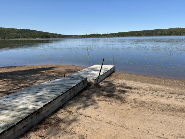 A reservoir showing low water levels.