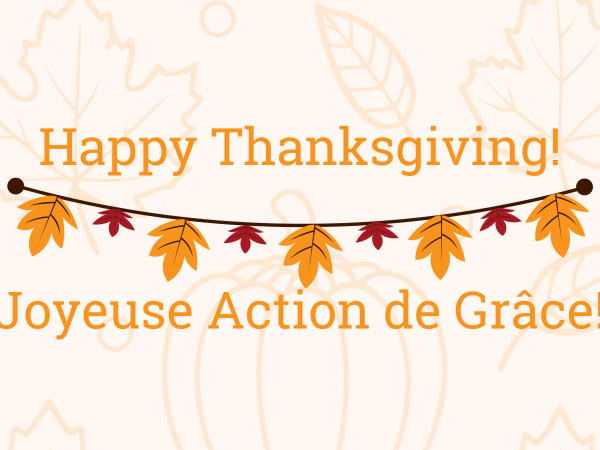 Happy Thanksgiving graphic from the City of Saint John