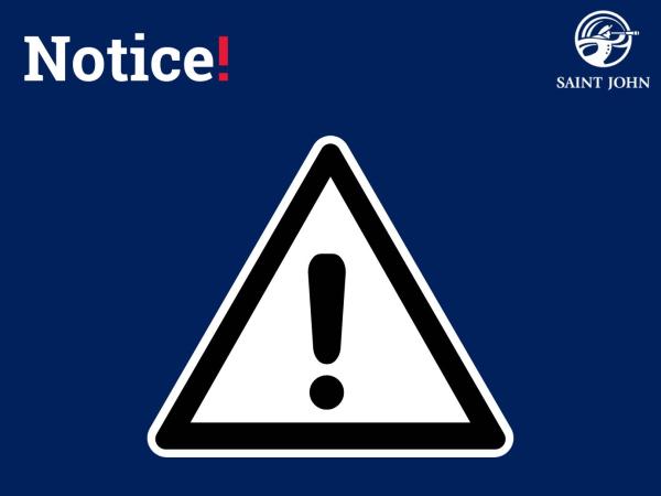 Public Notice graphic from the City of Saint John.