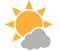 A mix of sun and cloud icon