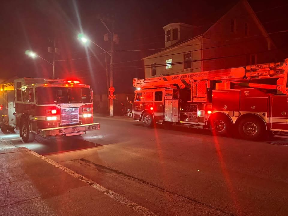 Firefighter battling a blaze