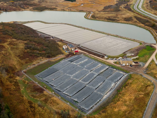 An aerial view of the Lancaster Wastewater Treatment Facility lagoons.