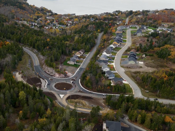 The new roundabout at Sandy Point Road and Foster Thurston Drive.