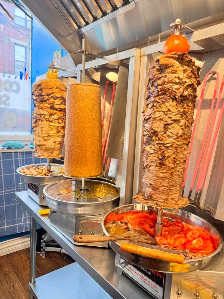 Shawarma rotisserie at OZE Restaurant