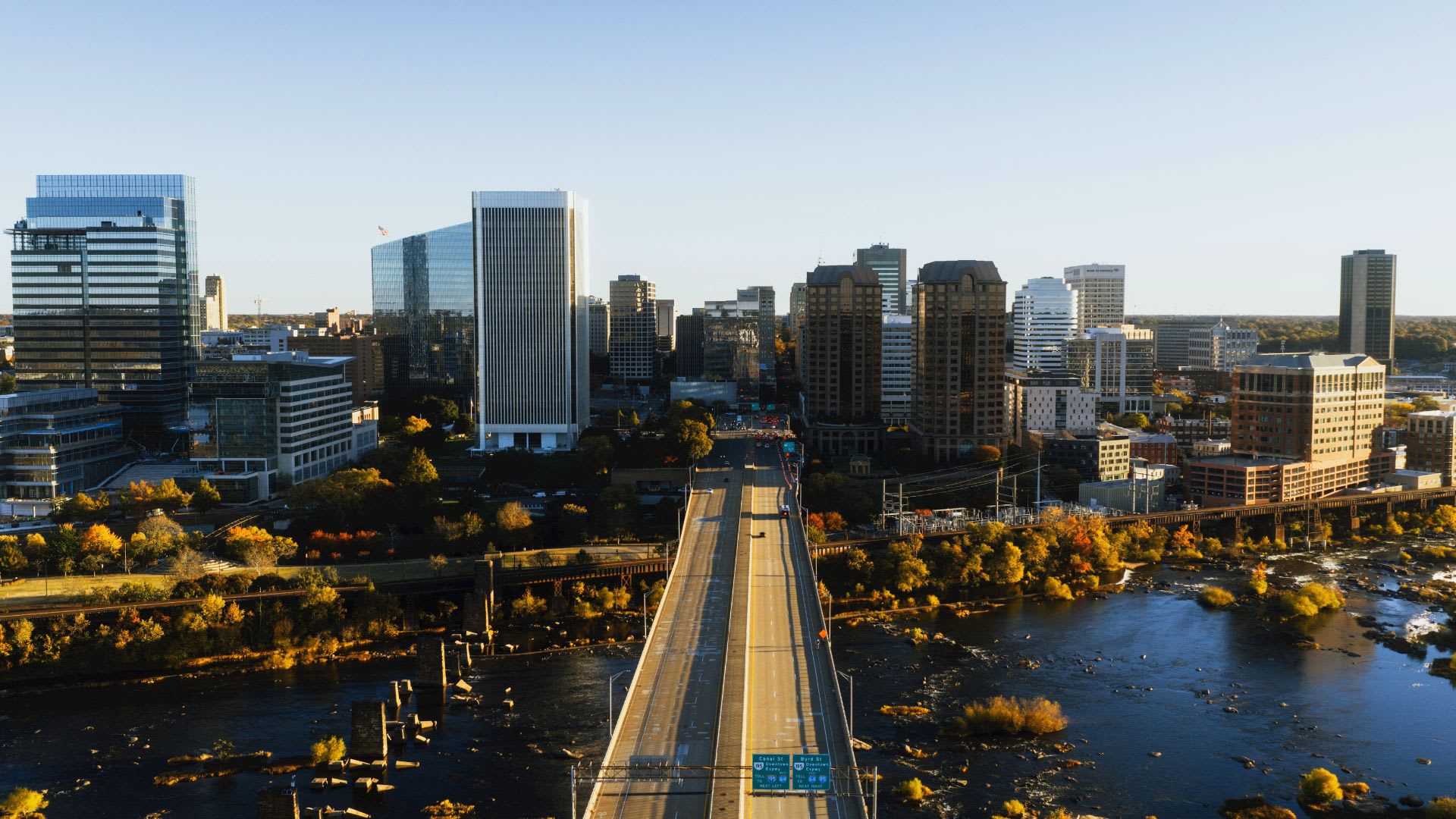 Aerial view of a Canadian city neighborhood