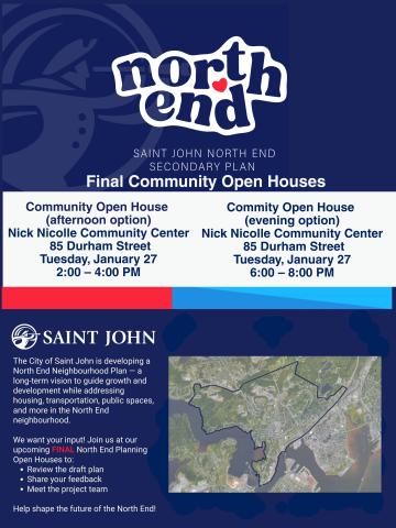 Event Poster for the North End Plan Open House