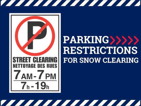 Map of parking restrictions for snow clearing in Saint John
