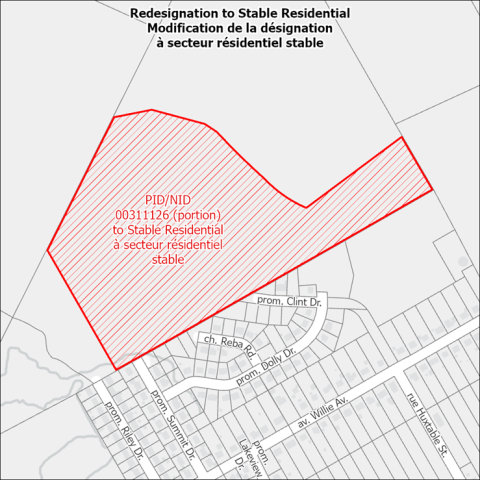 Map showing the proposed redesignation to Stable Residential
