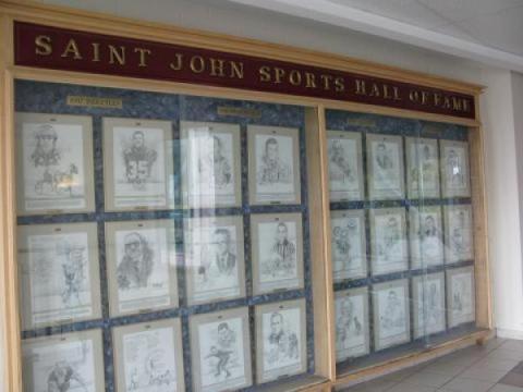 Greater Saint John Sports Hall of Fame display cases