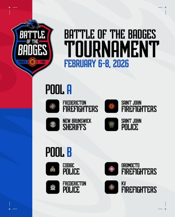 Battle of the Badges promotional graphic featuring Saint John Sea Dogs logo