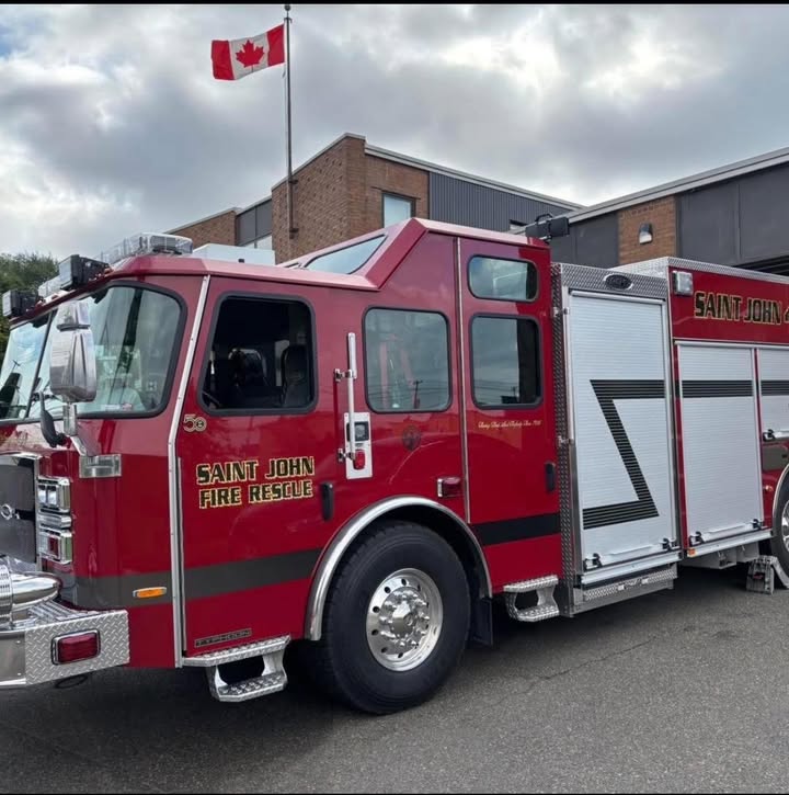 Saint John Firefighters truck at the scene