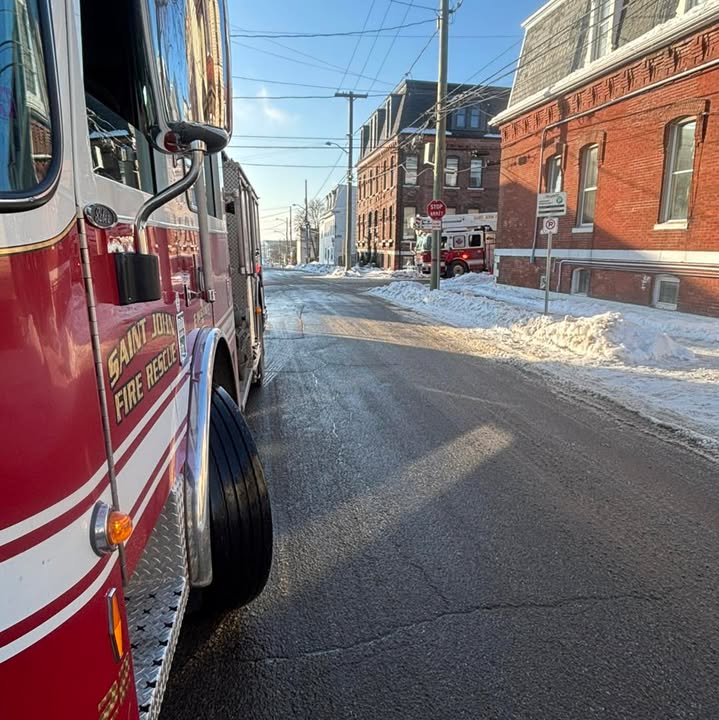 Saint John Fire truck at the scene of an uptown fire