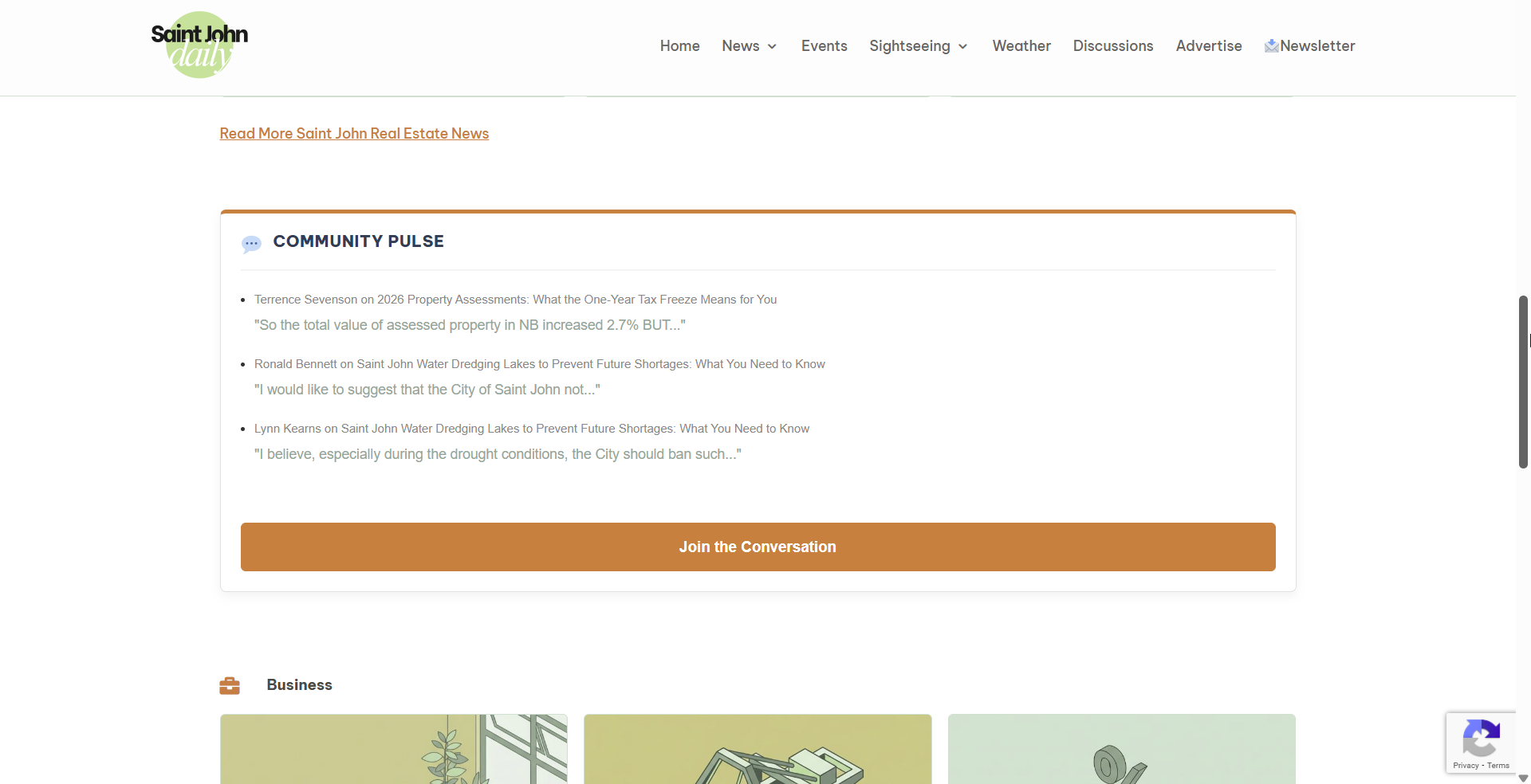 Screenshot of the Community Pulse section on the homepage