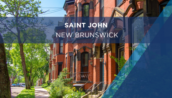 View of Saint John New Brunswick waterfront and housing