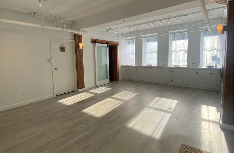 Wide view of the Cove Yoga studio in Uptown Saint John