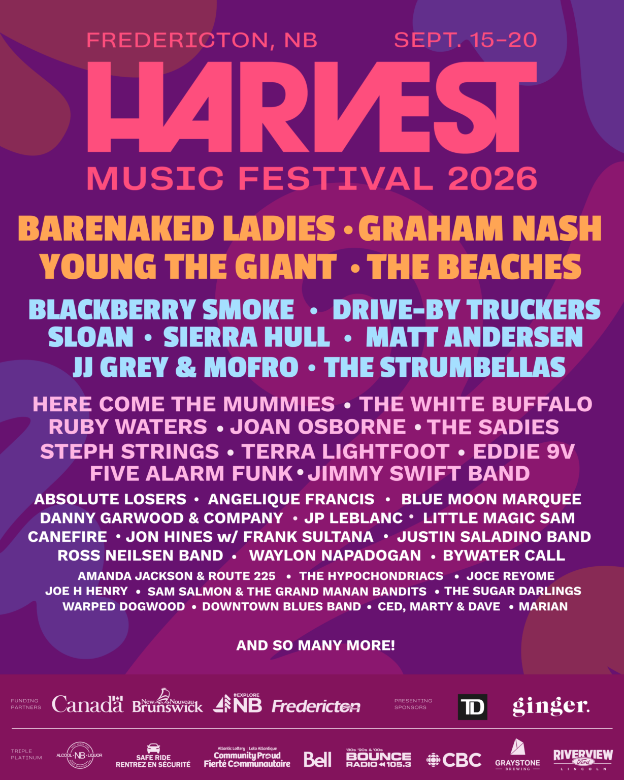 Harvest Music Festival 2026 Lineup Poster