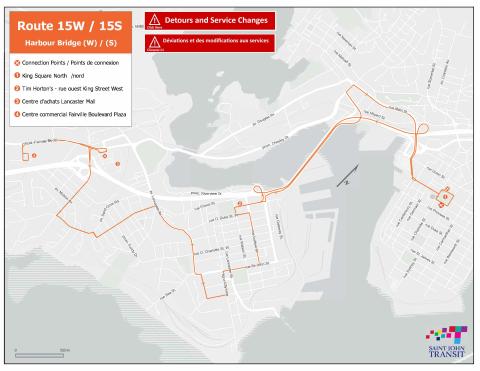 Route 15W Detour Map