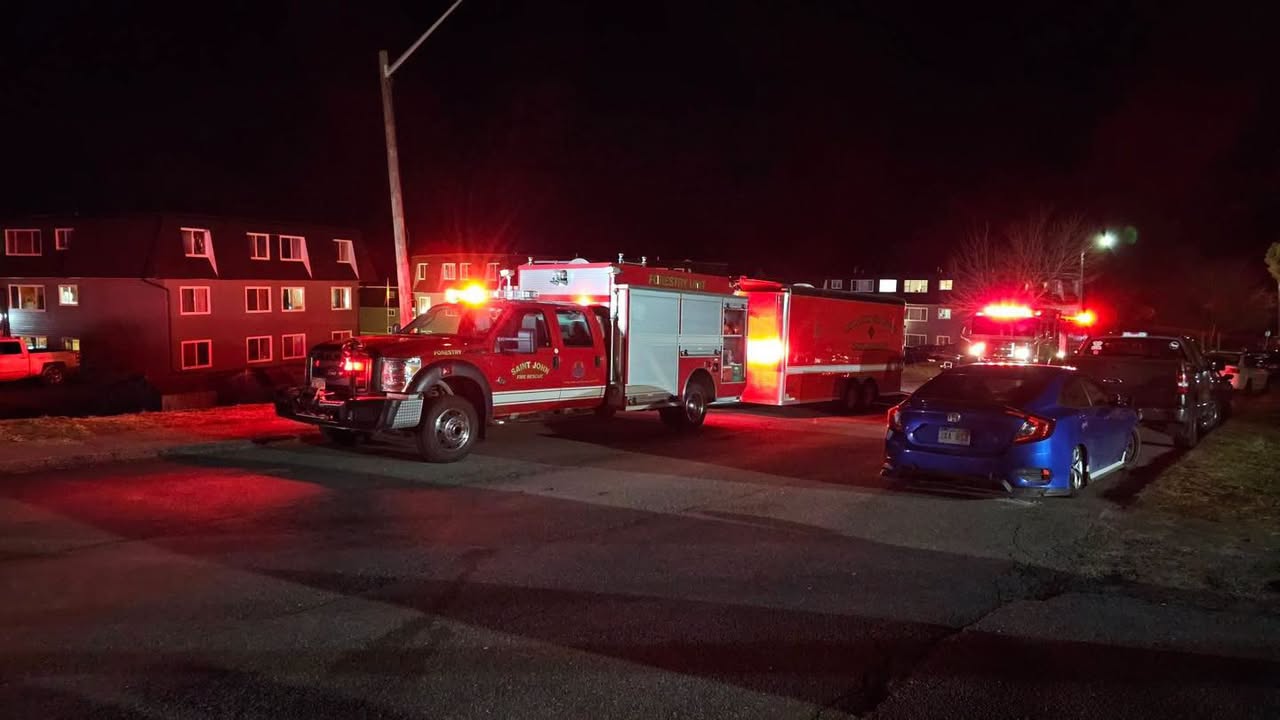 Firefighters battling the blaze