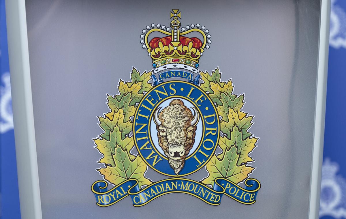 RCMP logo at a news conference