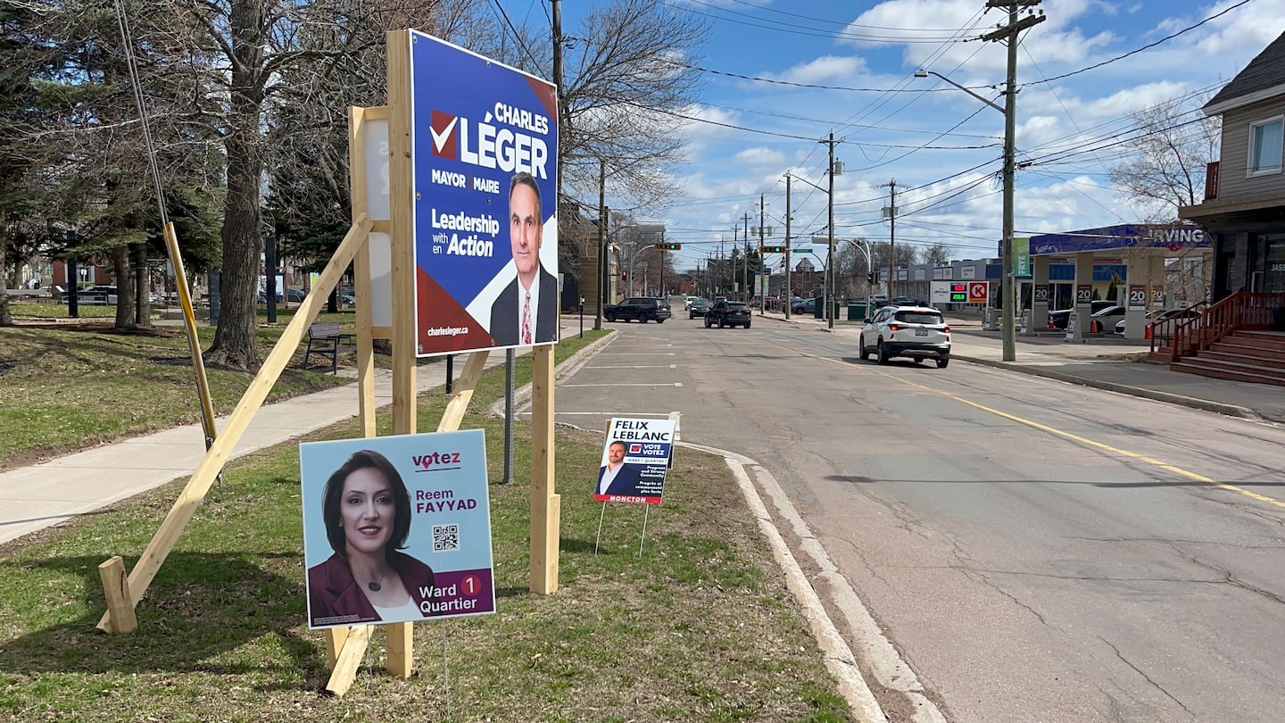 Election signs in Moncton