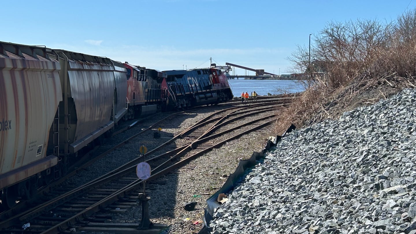 Train derailment scene