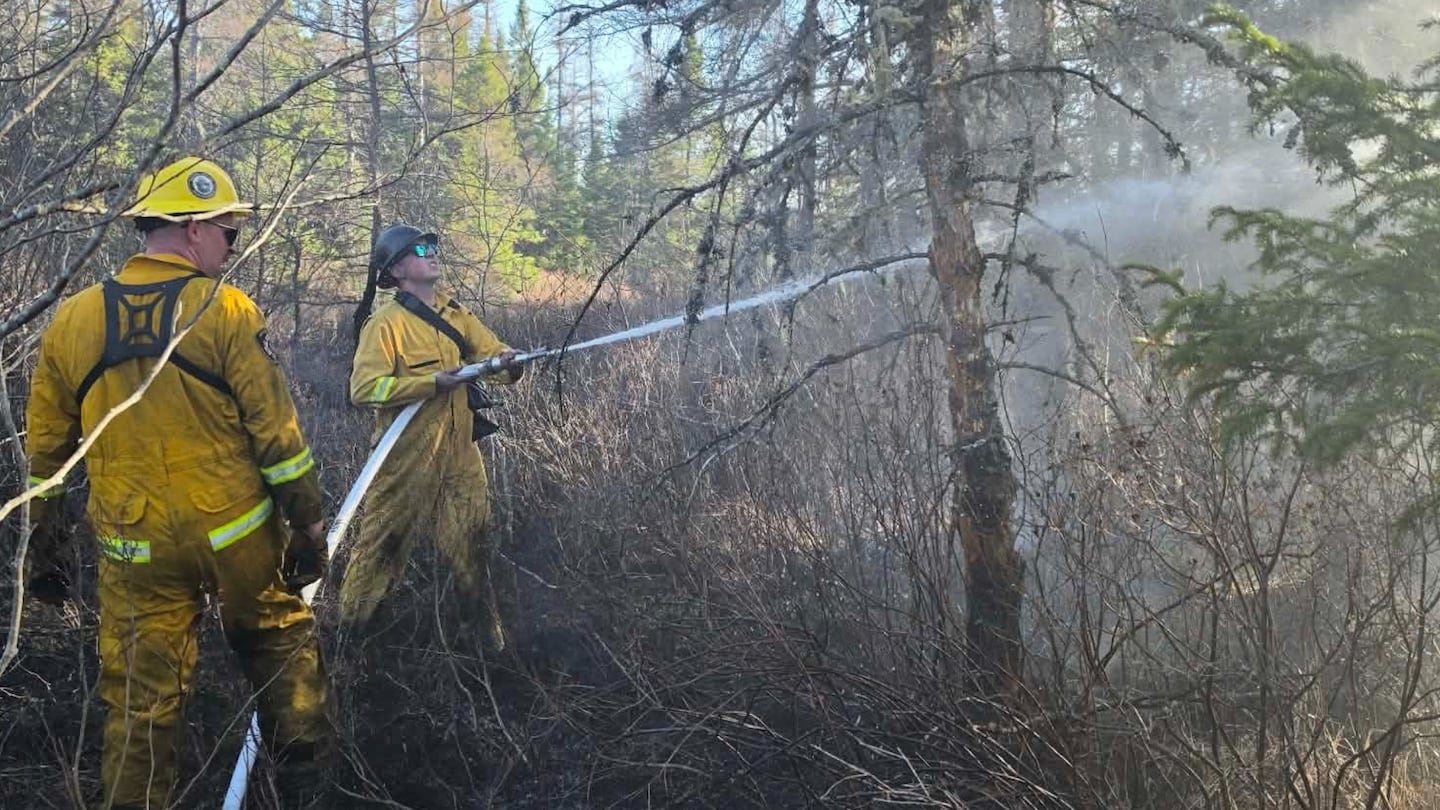 The Musquash Fire Department responds to a brush fire in Fundy Shores