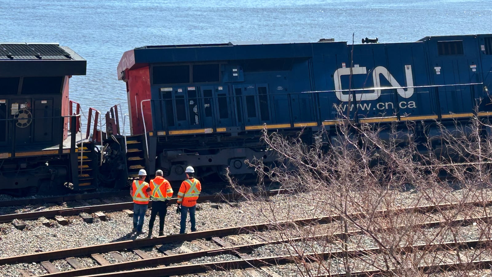 Derailed CN train in Saint John
