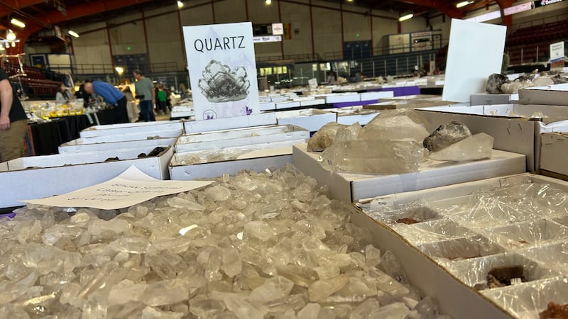 Various pieces of quartz are pictured at the Saint John Rock N Gem Show.