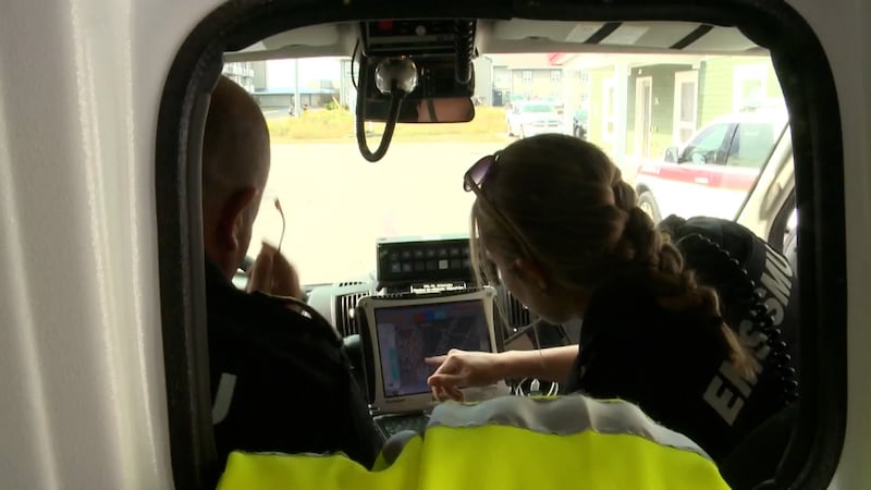 Two New Brunswick paramedics heading out to a call