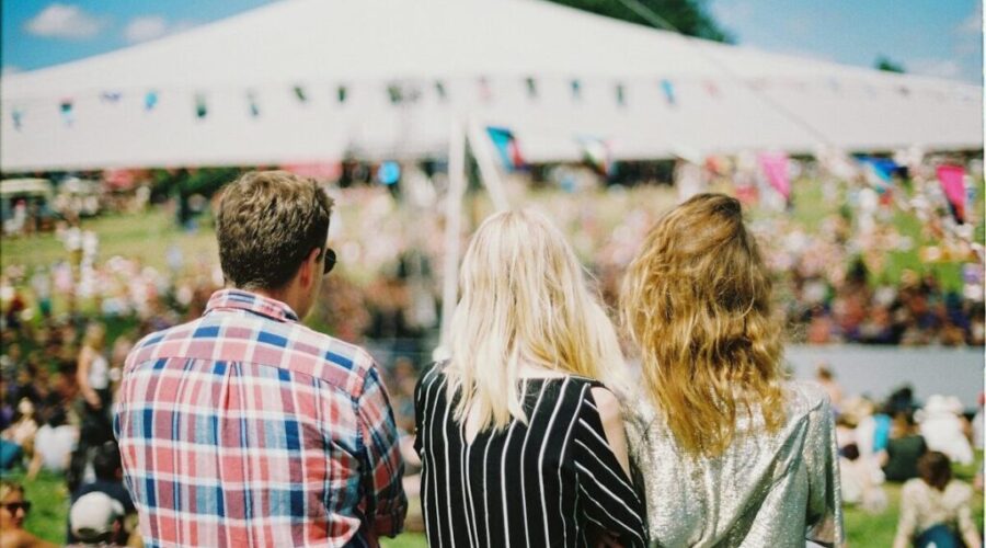 People celebrating at a festival