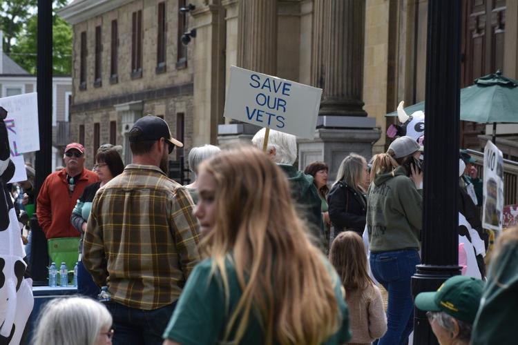 Farmers protest outside the New Brunswick legislature