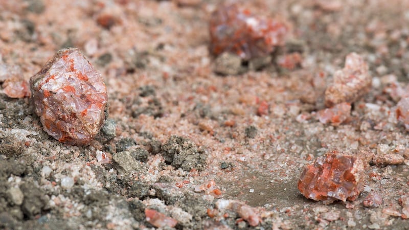 Pieces of potash at a surplus pile