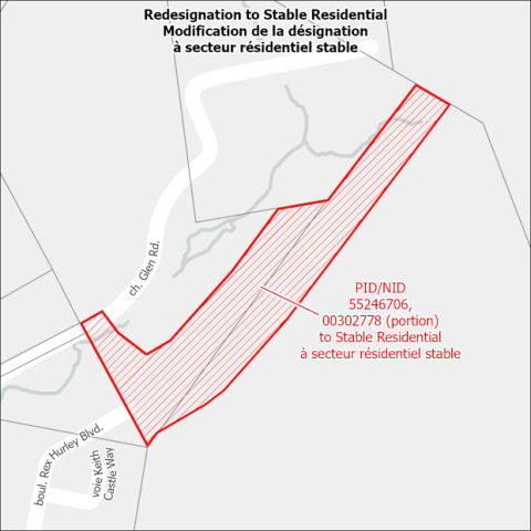Map of 0 Rex Hurley Boulevard and 0 Glen Road proposed amendment
