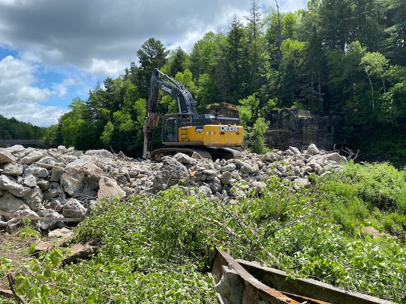 The site of the dam demolition