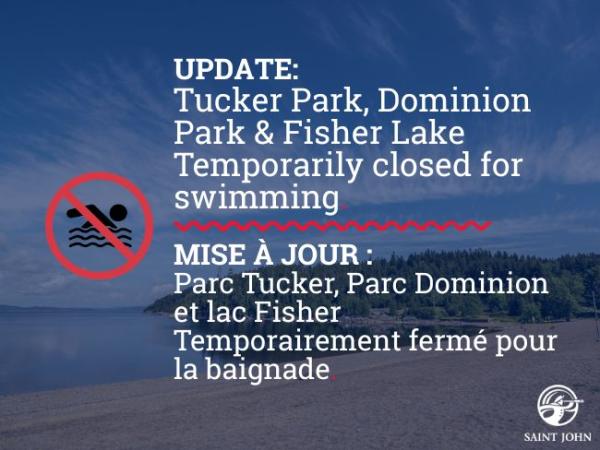 Beach closure warning sign