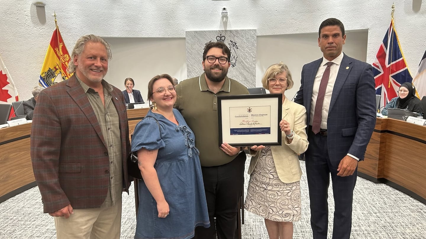 Matt Baxter was honoured by the City of Saint John in August 2025.