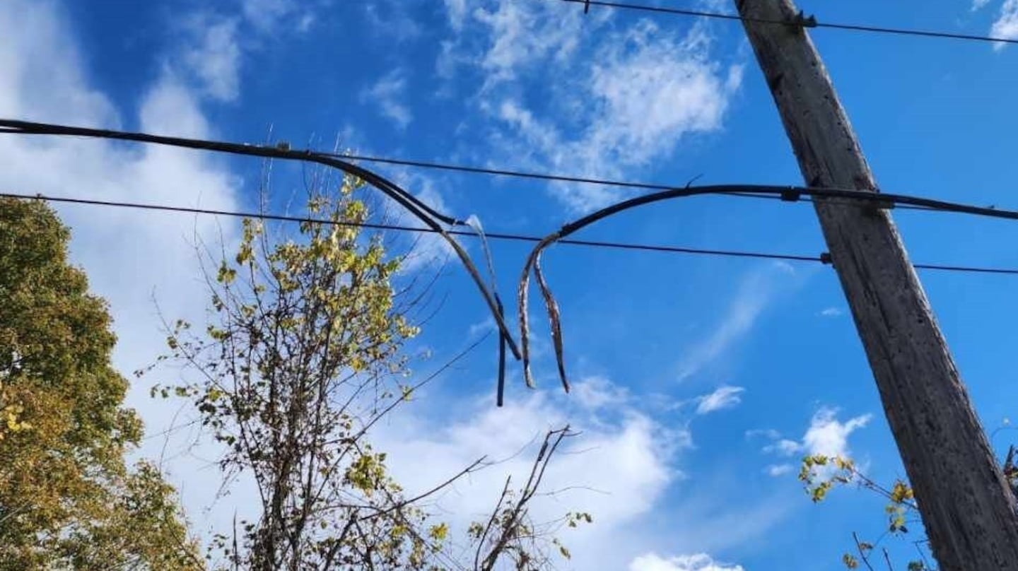Damaged copper wire