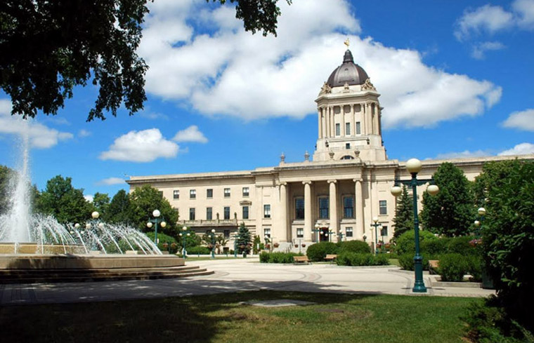 Manitoba Legislature building on a bright sunny day