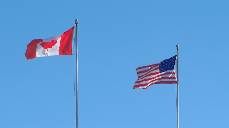 Canada and US flags