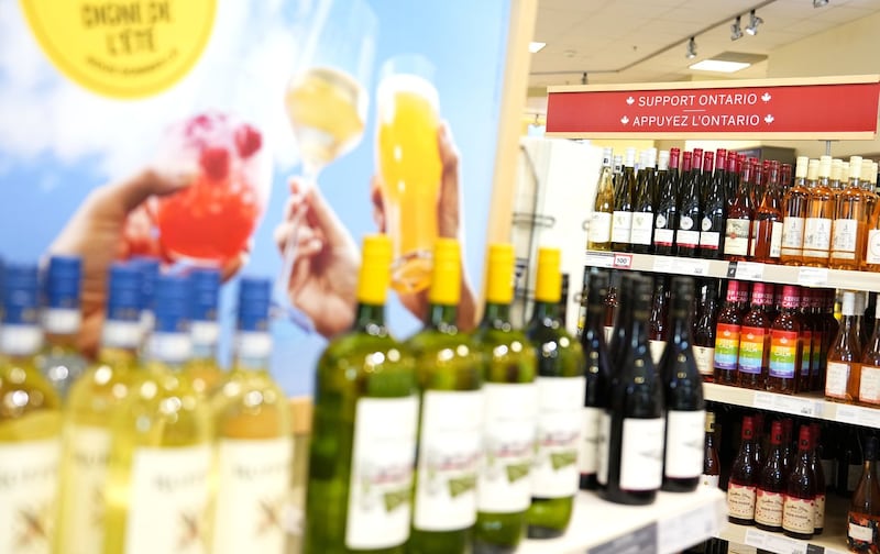 Canadian alcohol on store shelves